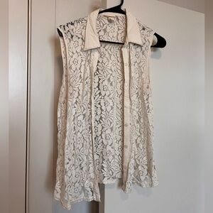Forever 21 Cream Lace Top